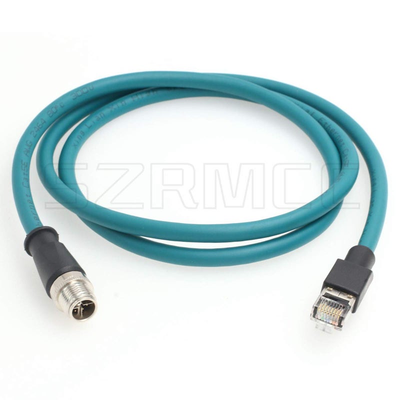 SZRMCC M12 8 Pin X-Coded Ethernet Cable RJ45 Cat7e for Cognex in-Sight 2000 8000 8200 8400 Vision Sensors DataMan 260 Reader Basler Blaze GigE Vision Cameras-9.8ft - Image 1